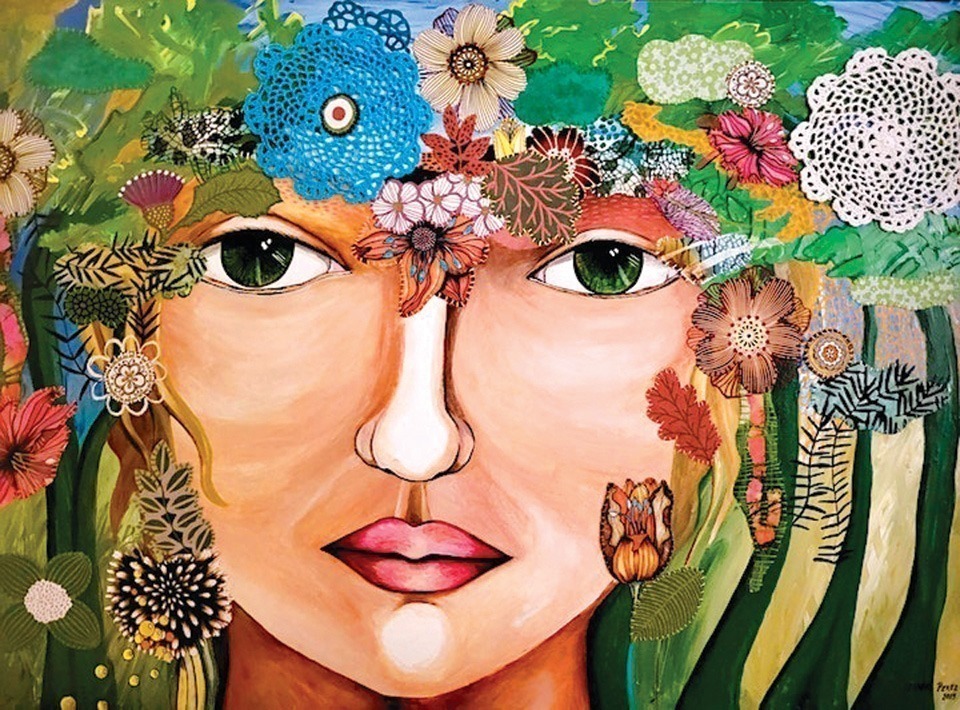 Mixed Media Portrait By Isabel Perez