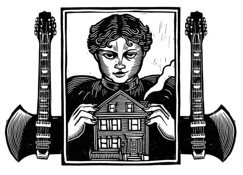 Brian Reedy, Lizzie Borden, 2025, Custom Linoleum Block Print Brian Reedy, Lizzie Borden, 2025, Custom Linoleum Block Print